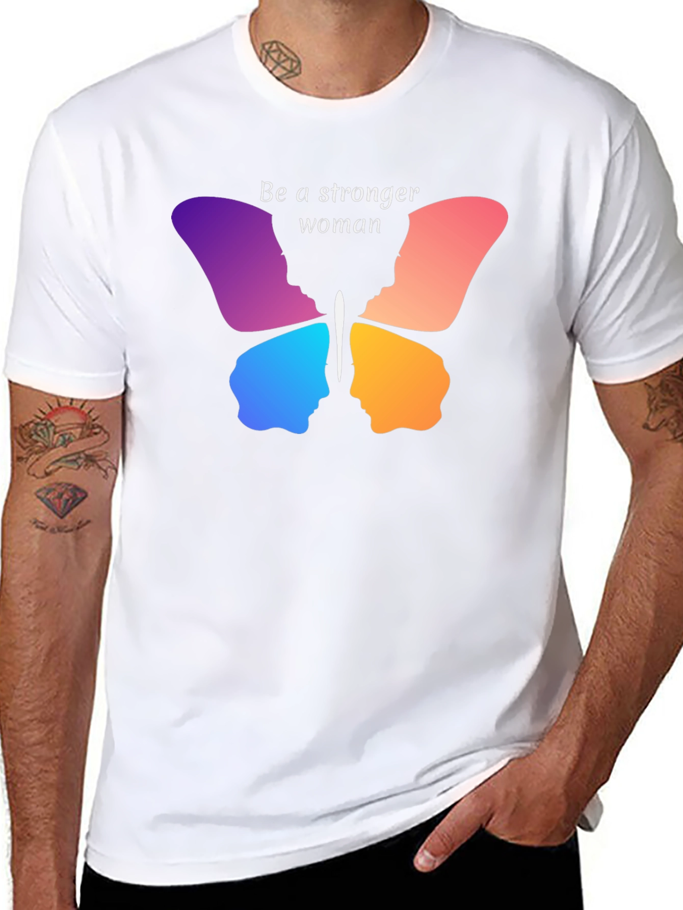 Stronger Woman Butterfly Graphic Tee