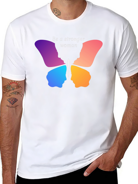Stronger Woman Butterfly Graphic Tee