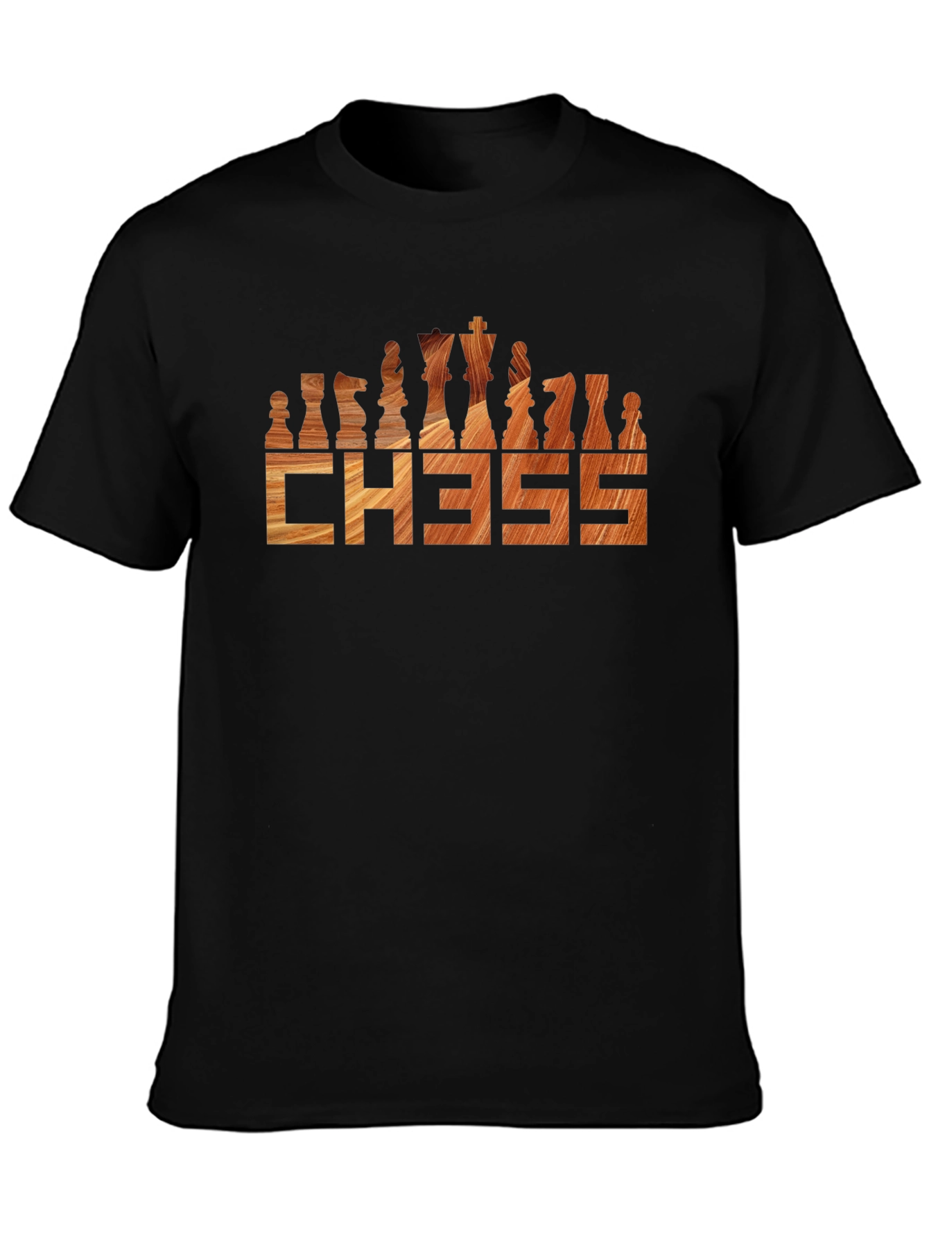 Chess T-Shirt - Wood Grain Design