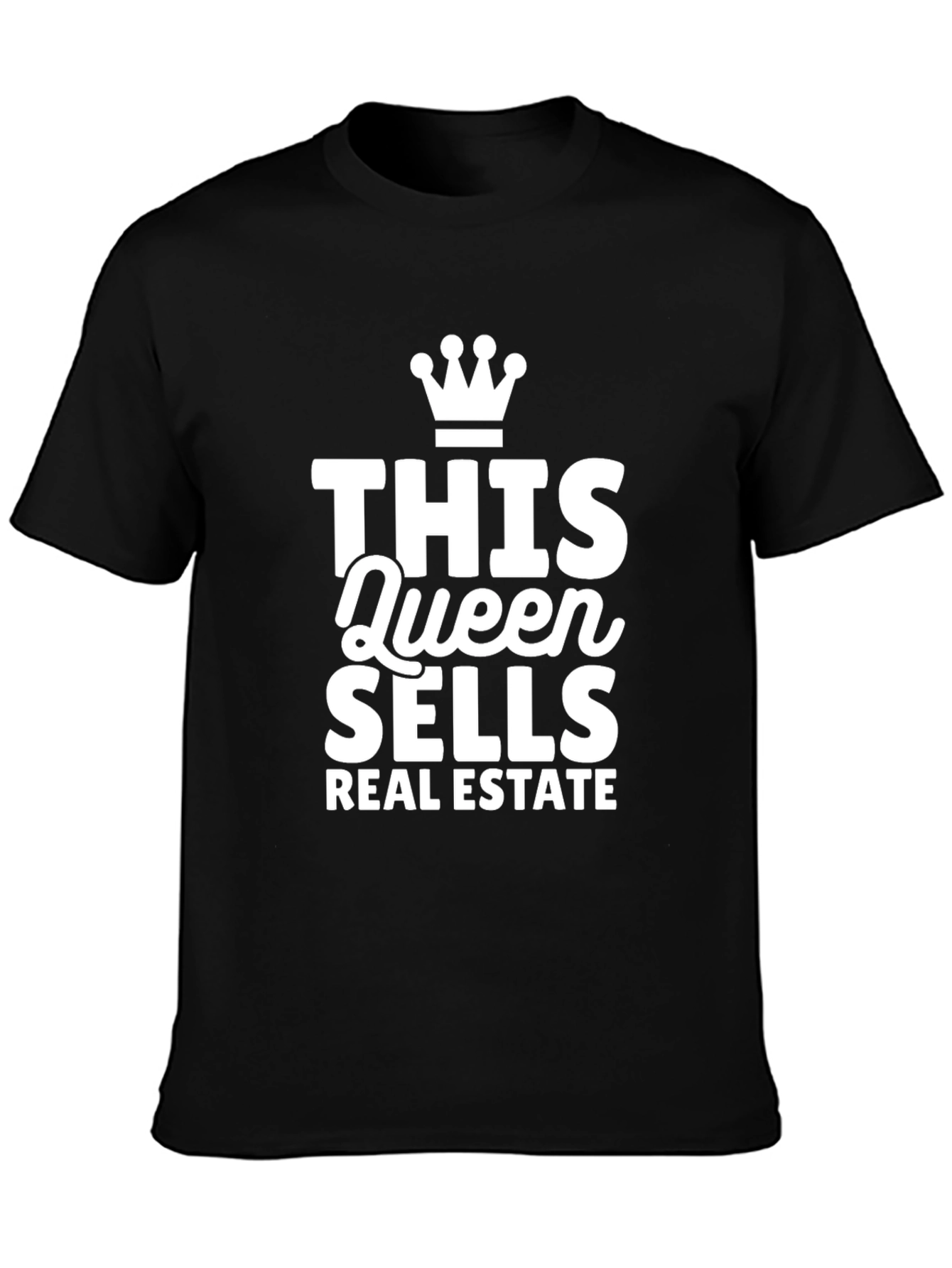 Queen Sells Real Estate Black T-Shirt