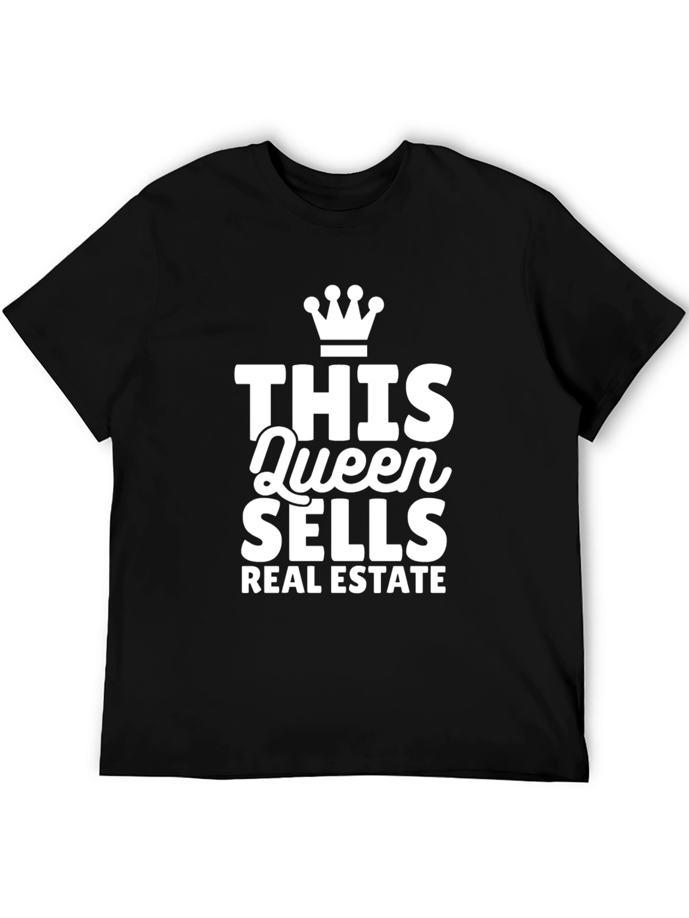 Queen Sells Real Estate Black T-Shirt