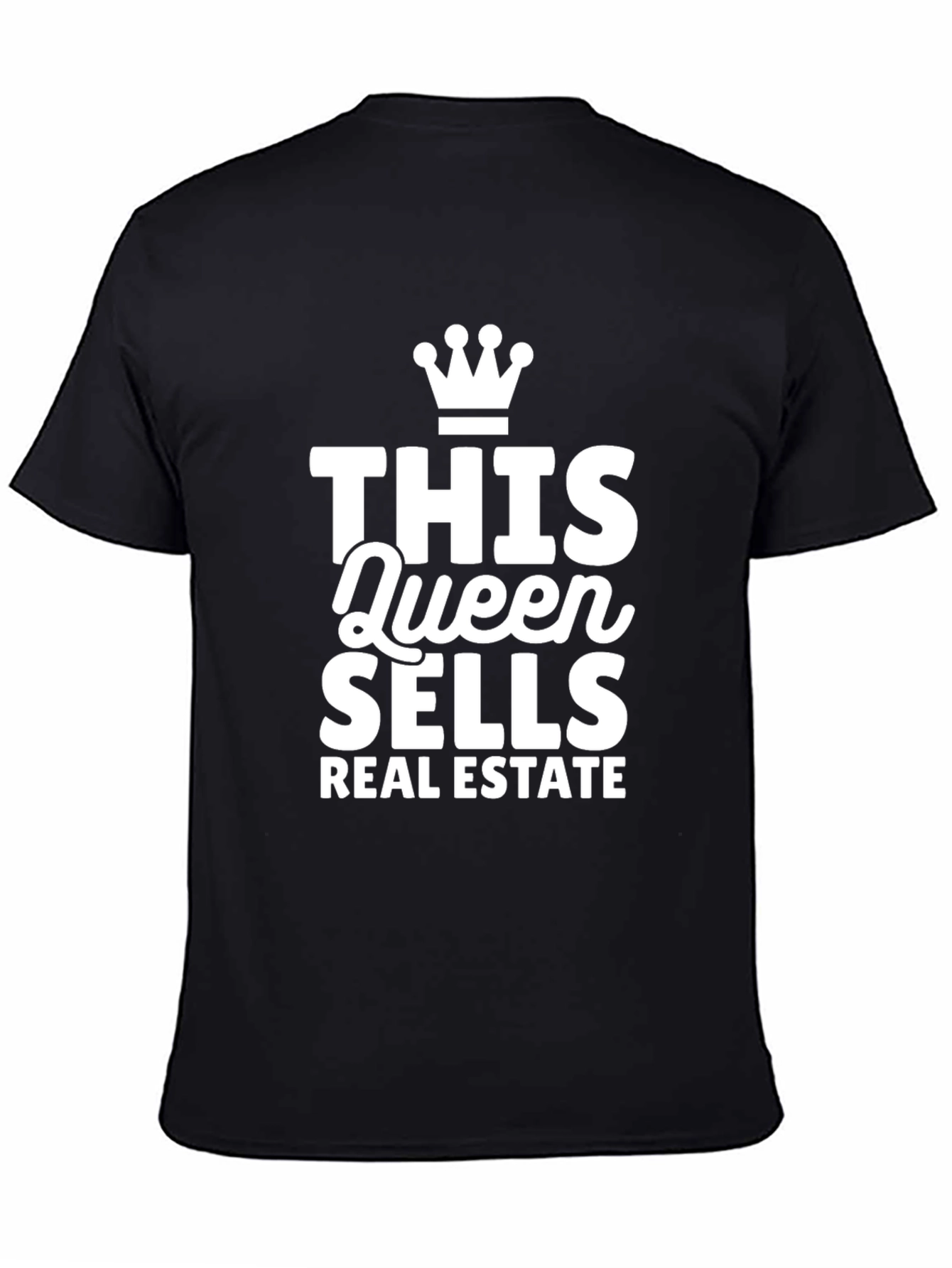 Queen Sells Real Estate Black T-Shirt