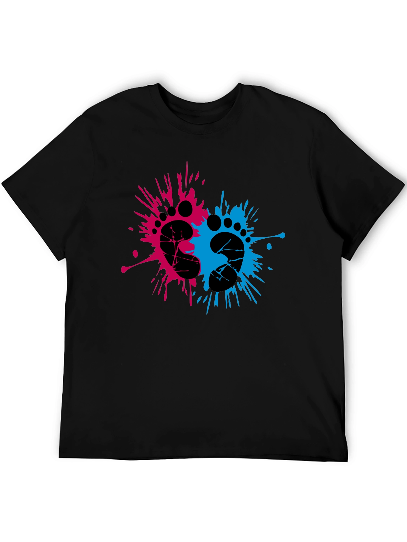 Gender Reveal Footprint Splatter T-Shirt