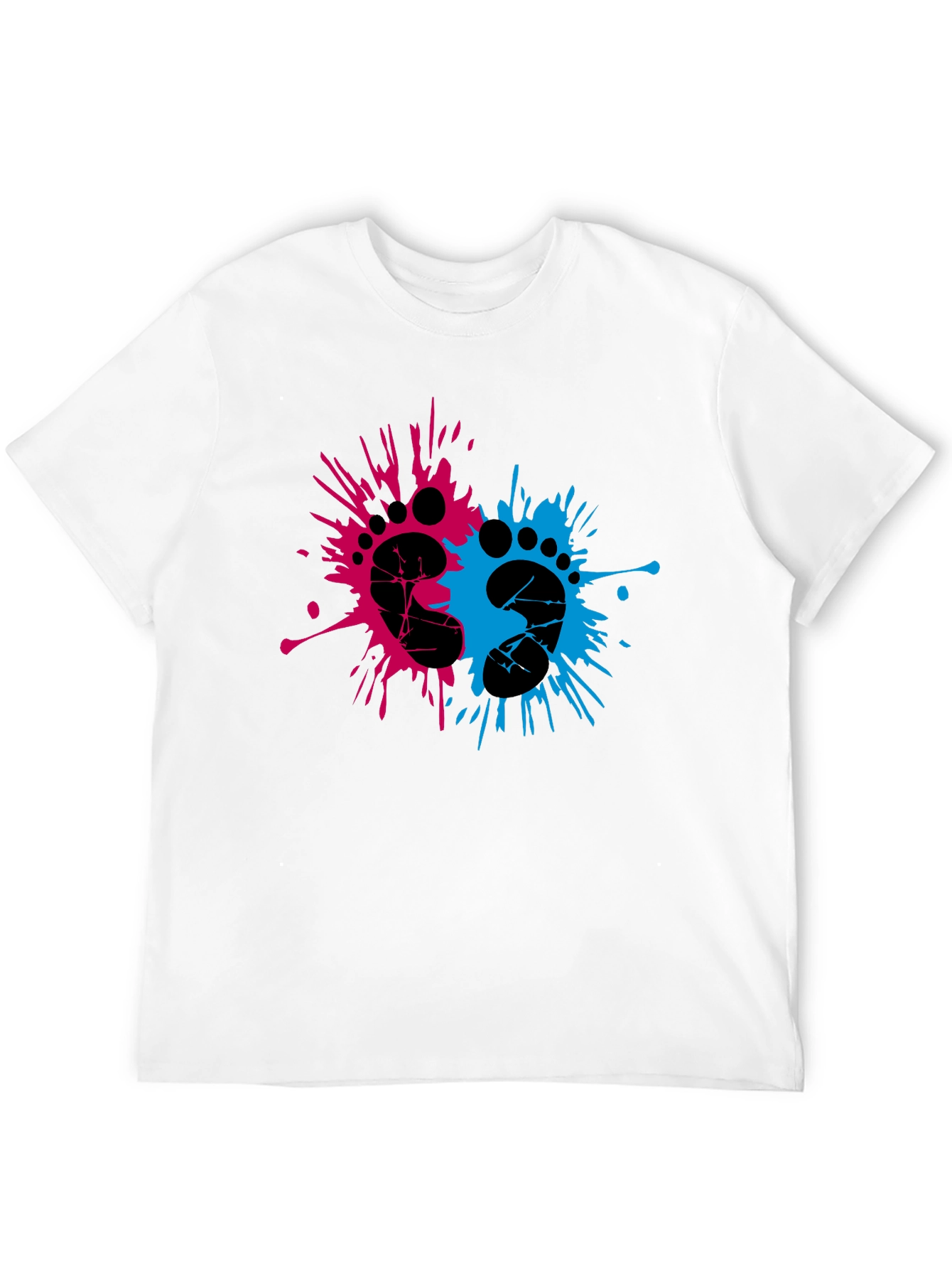 Gender Reveal Footprint Splatter T-Shirt