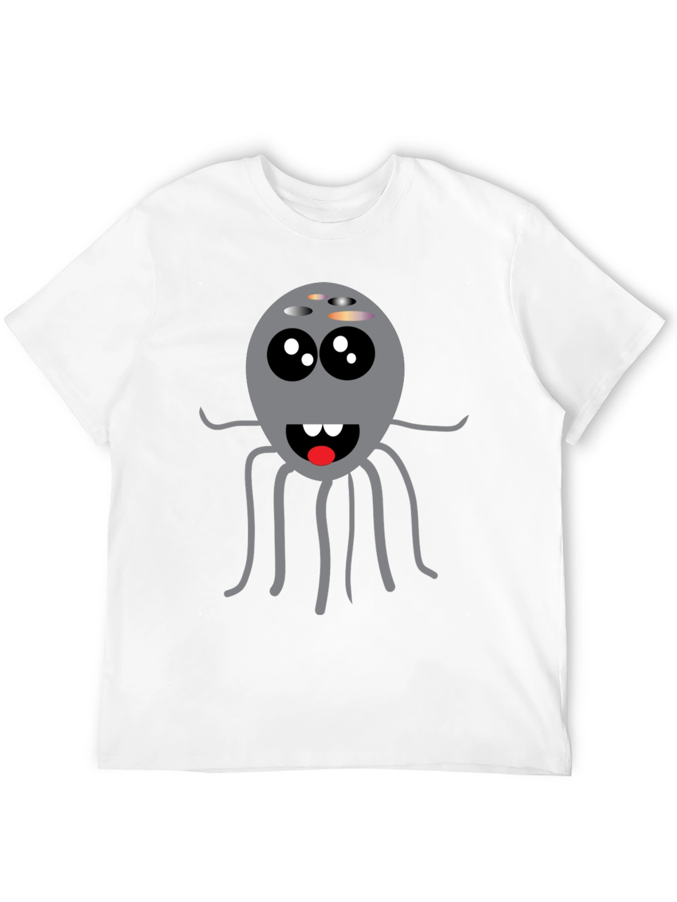 Cute Cartoon Octopus Graphic Black T-Shirt