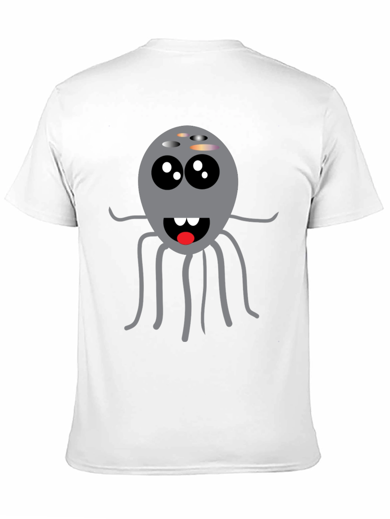 Cute Cartoon Octopus Graphic Black T-Shirt