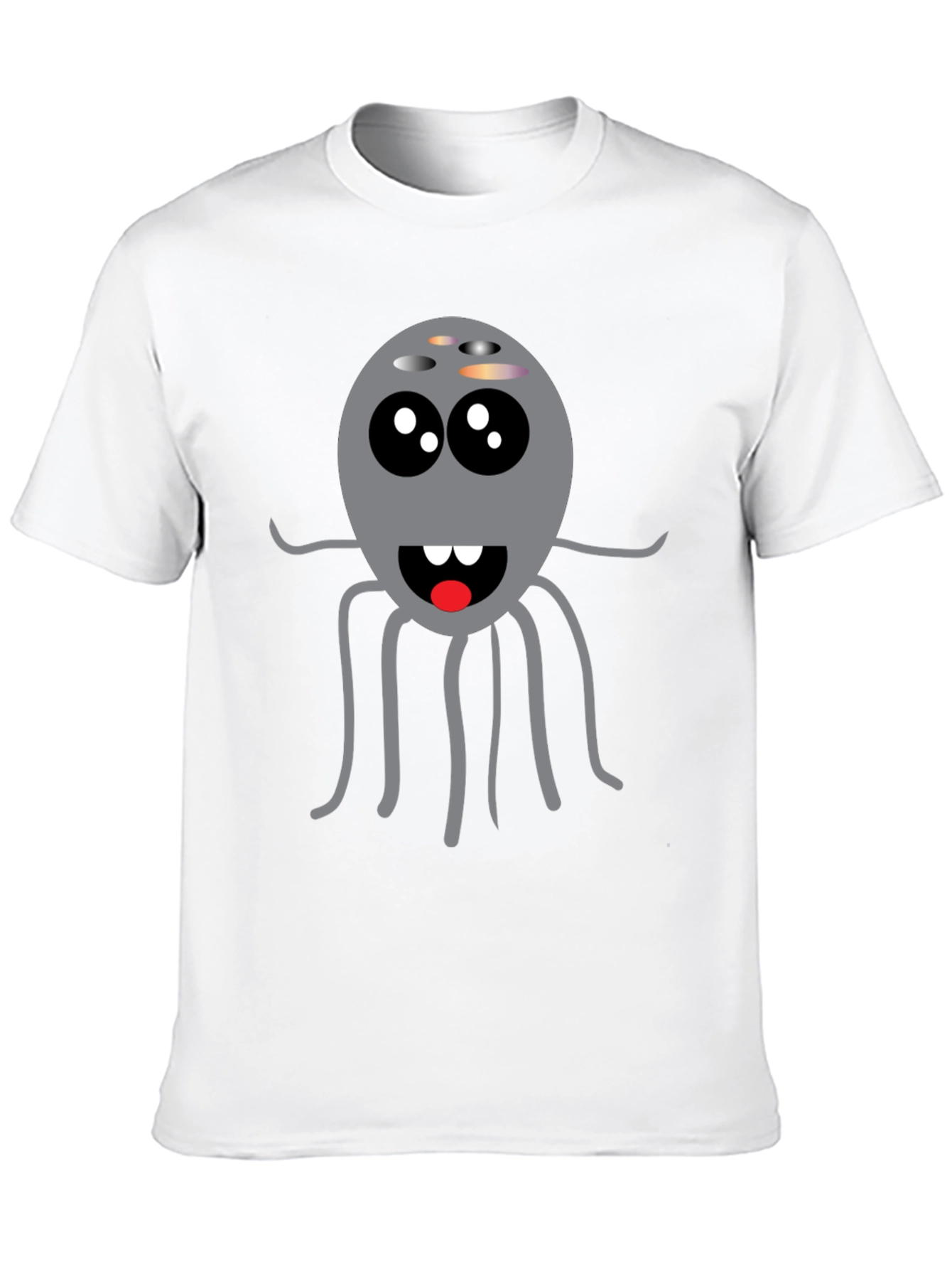 Cute Cartoon Octopus Graphic Black T-Shirt