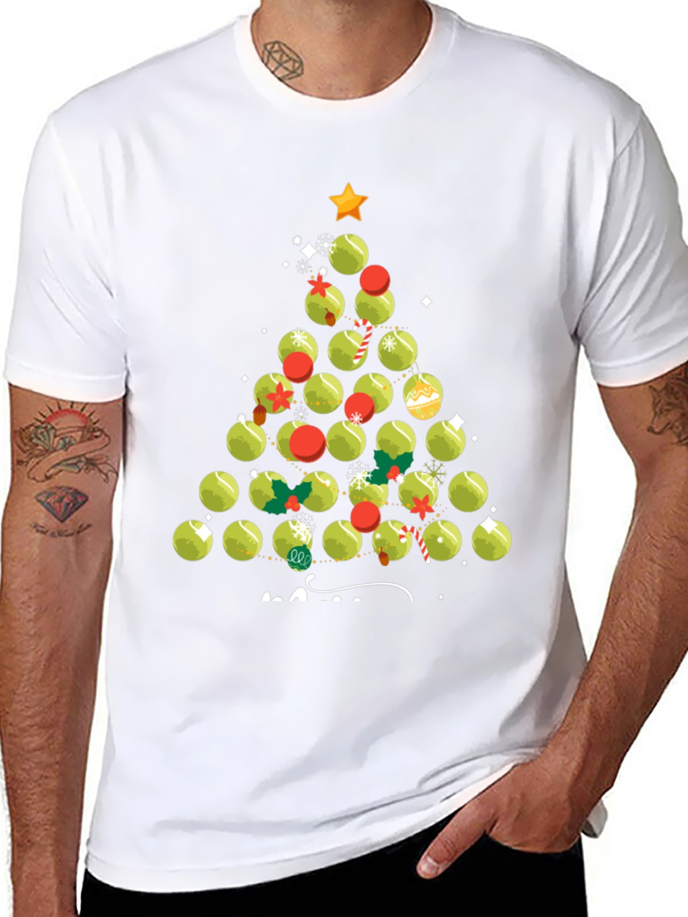 Tennis Ball Christmas Tree T-Shirt