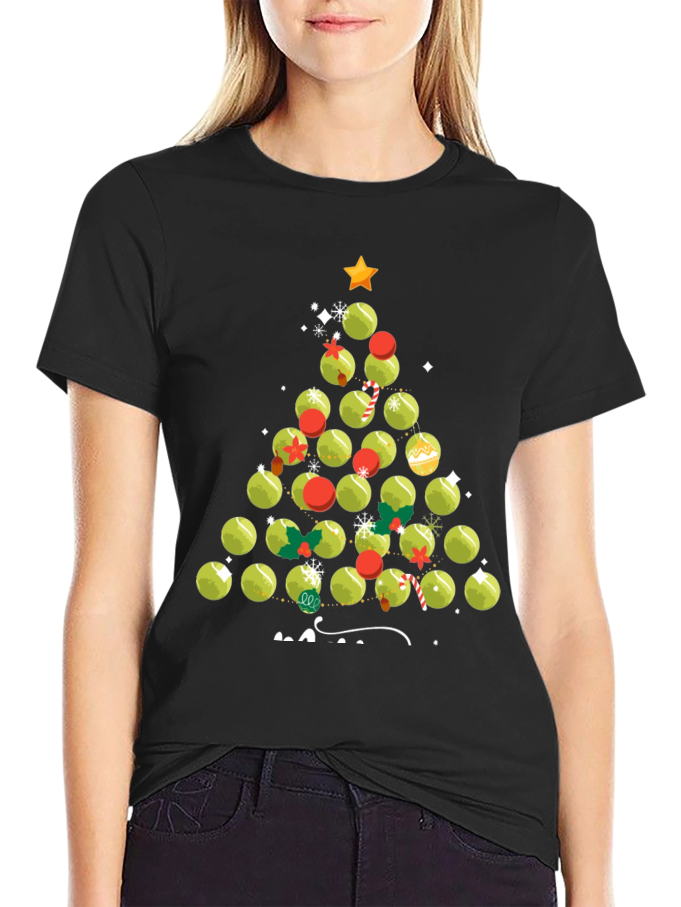 Tennis Ball Christmas Tree T-Shirt