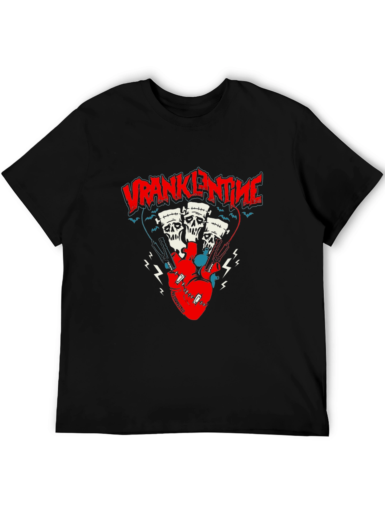 Frankenstein Heart Pistons Graphic Tee - Black