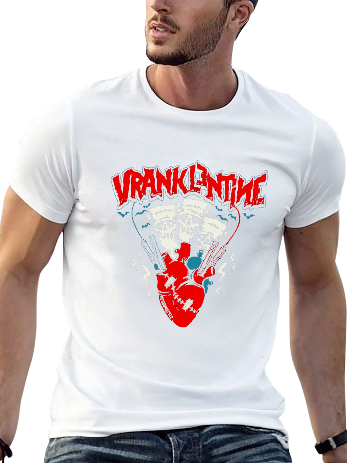 Frankenstein Heart Pistons Graphic Tee - Black