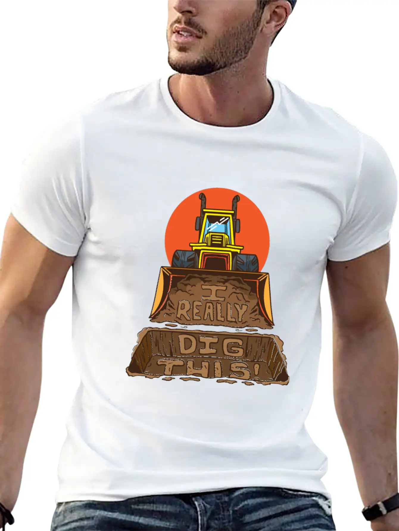 Vehicle Dig This Unisex Casual T-Shirt – Clean Design For Daily Comfort