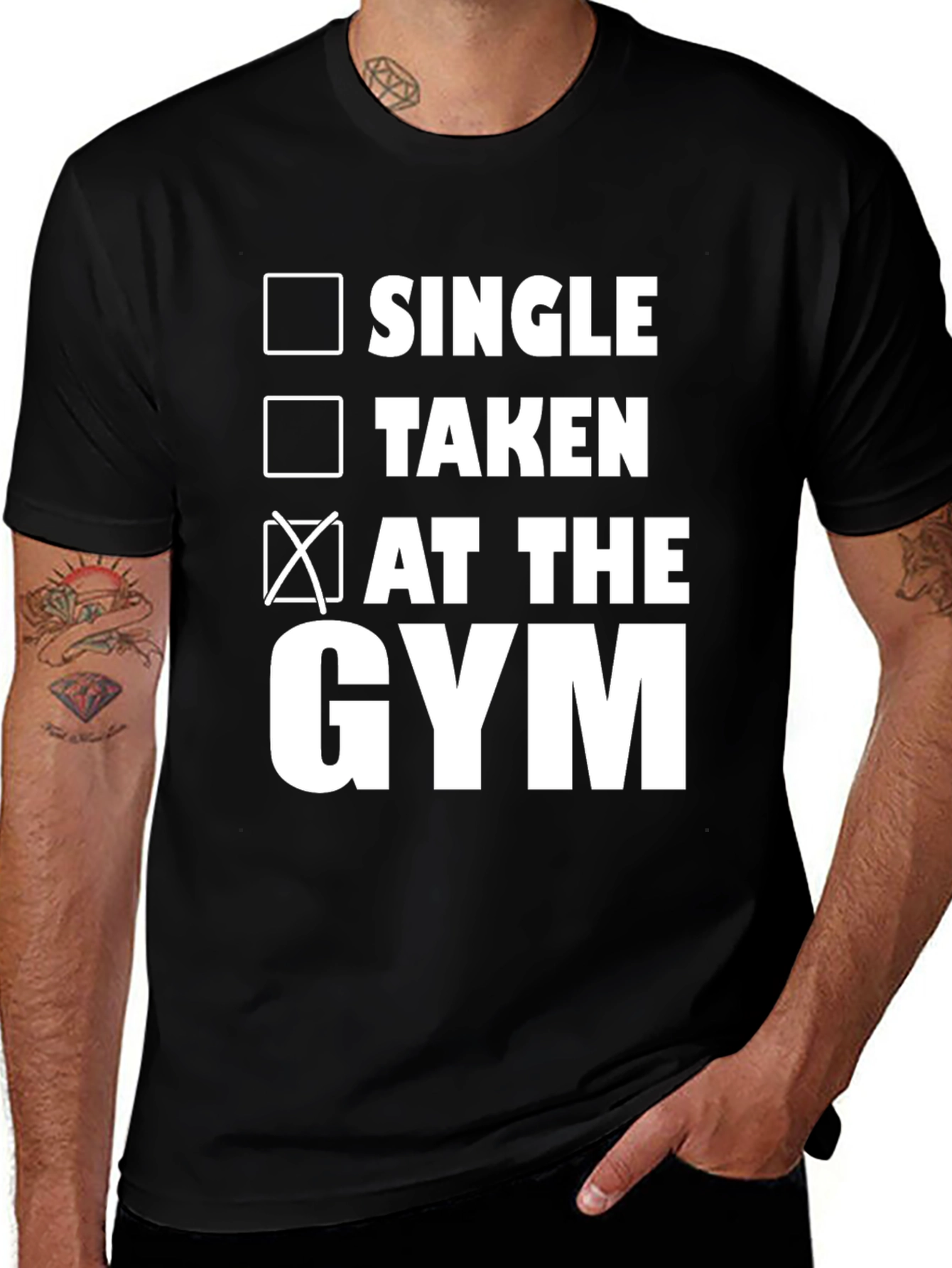 Funny Gym T-Shirt: Single Taken At The Gym