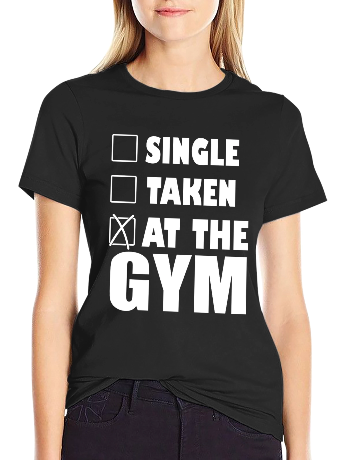 Funny Gym T-Shirt: Single Taken At The Gym