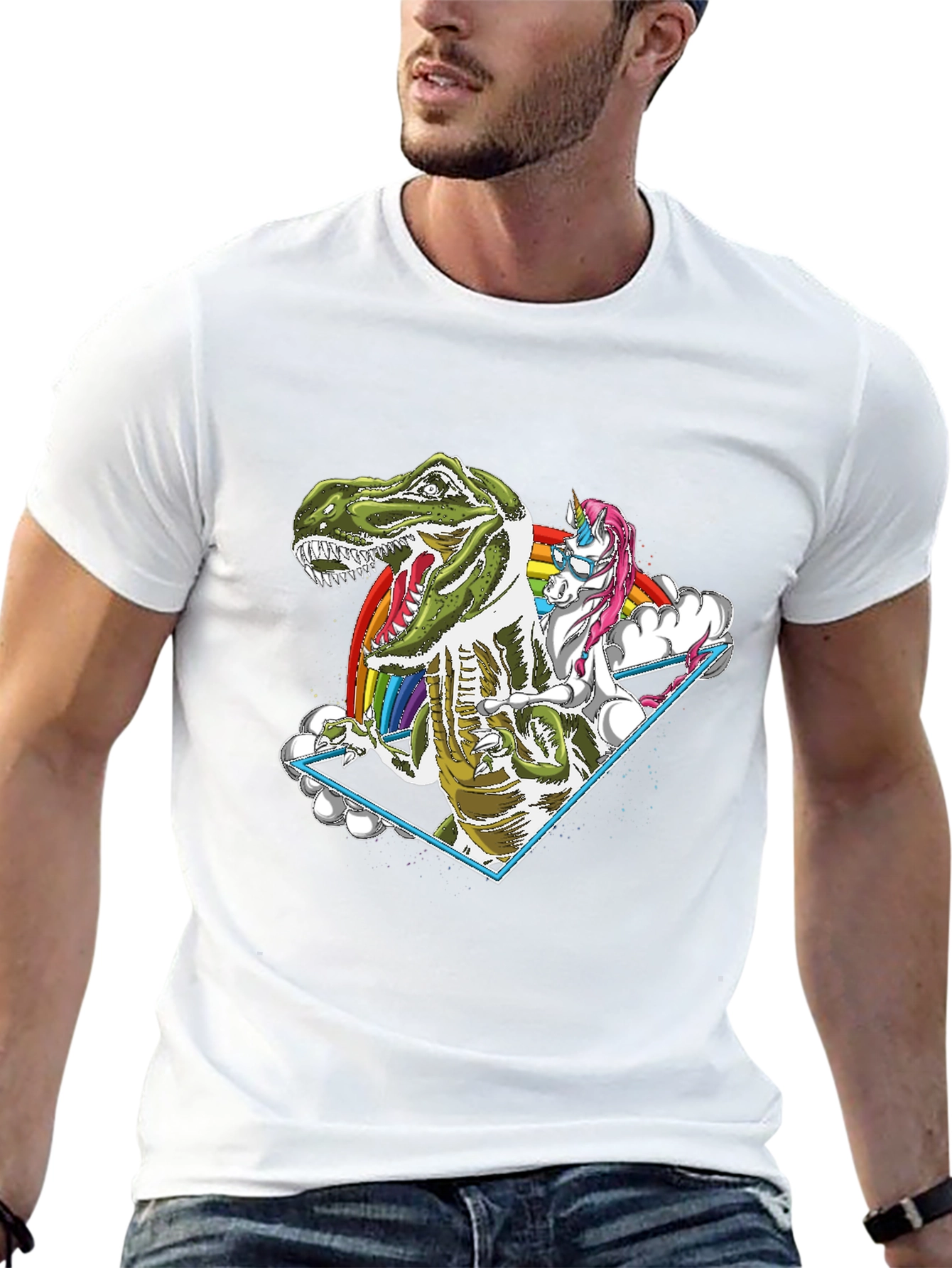 Dinosaur Unicorn Rainbow T-Shirt