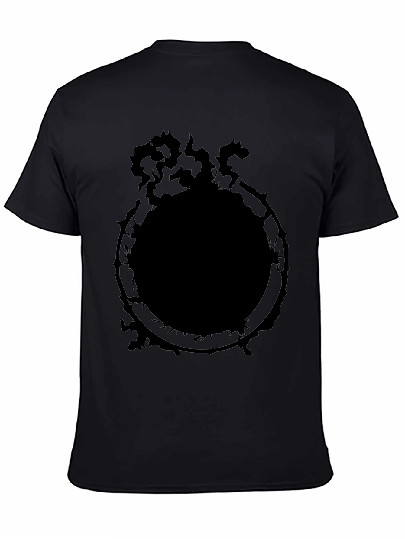 Mens Black Graphic Tee - Ouroboros Serpent