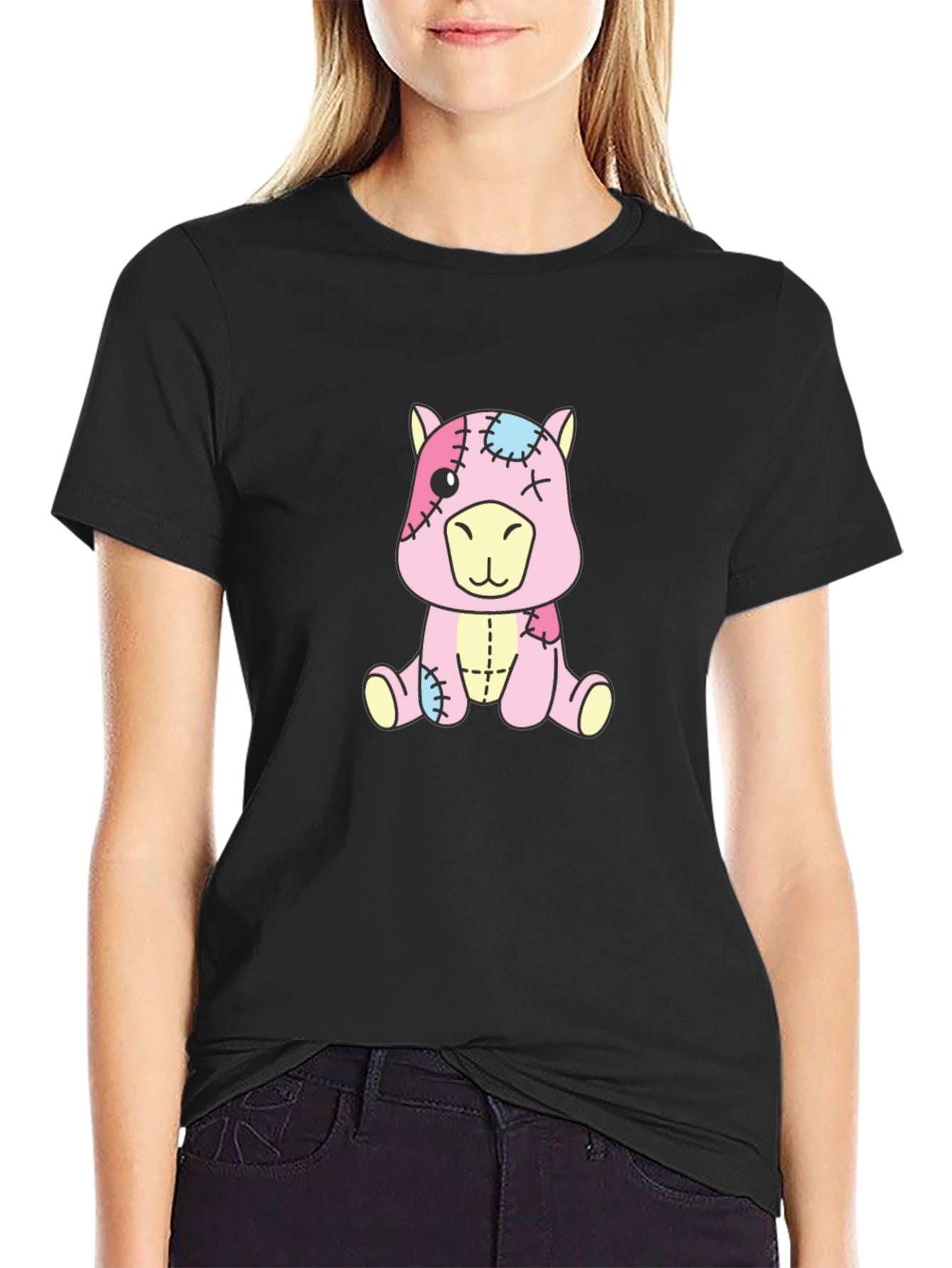 Cute Cartoon Stuffed Animal Graphic Tee