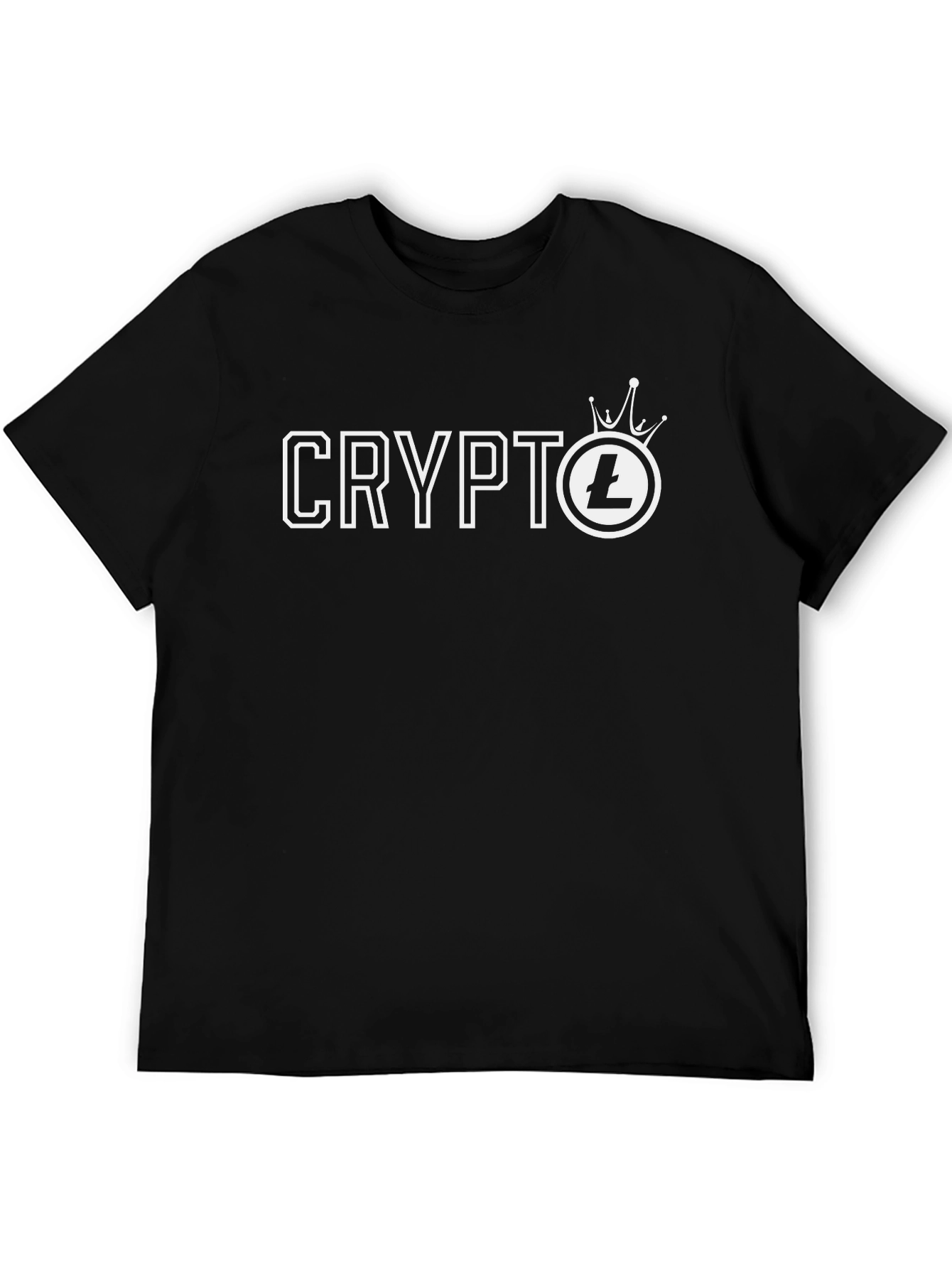 Crypto Litecoin Crown Mens Black T-Shirt