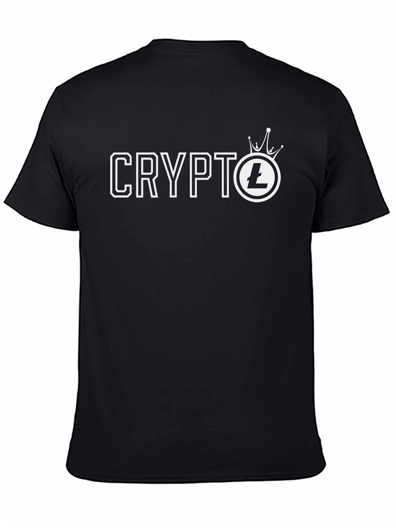 Crypto Litecoin Crown Mens Black T-Shirt