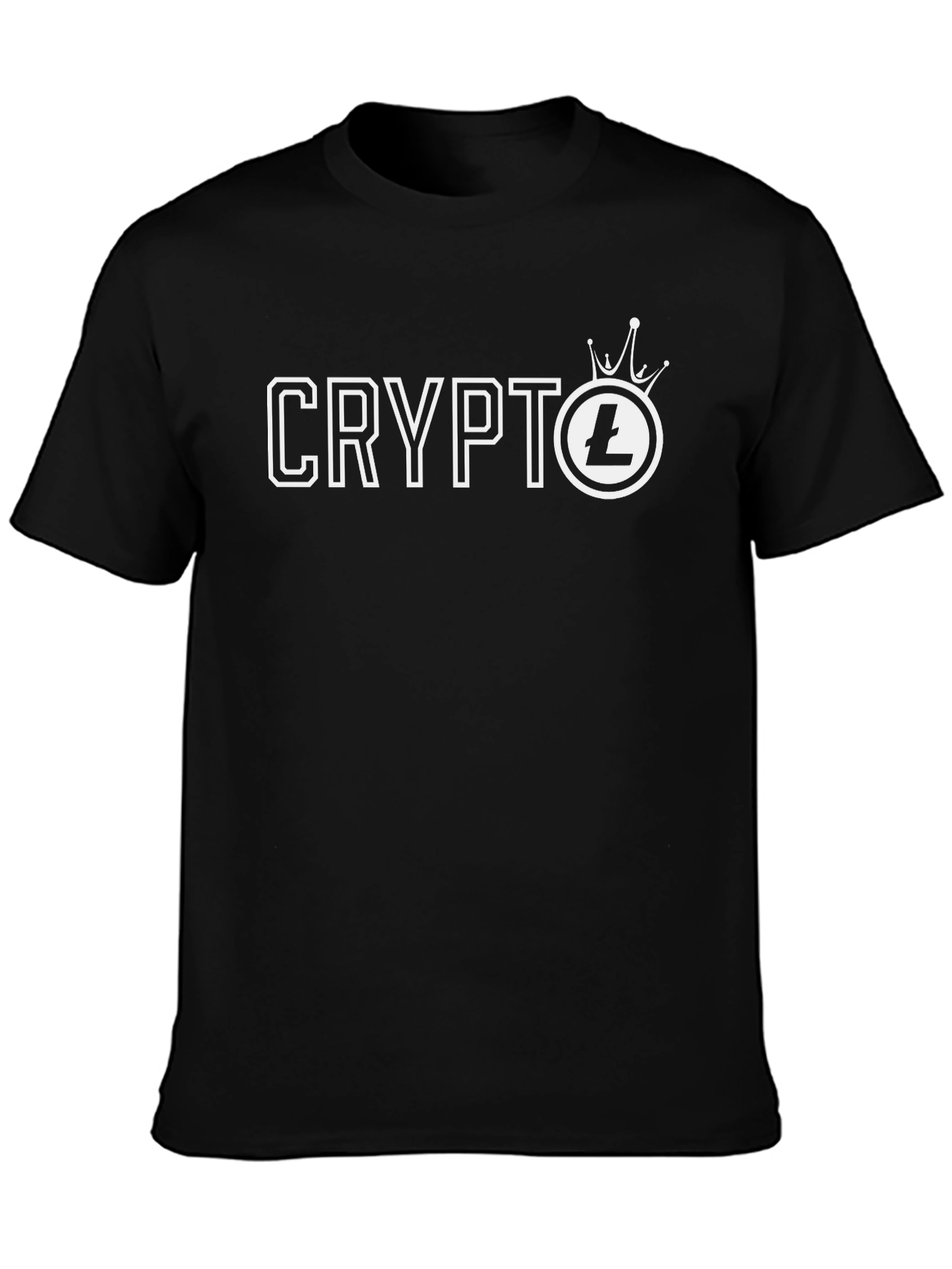 Crypto Litecoin Crown Mens Black T-Shirt