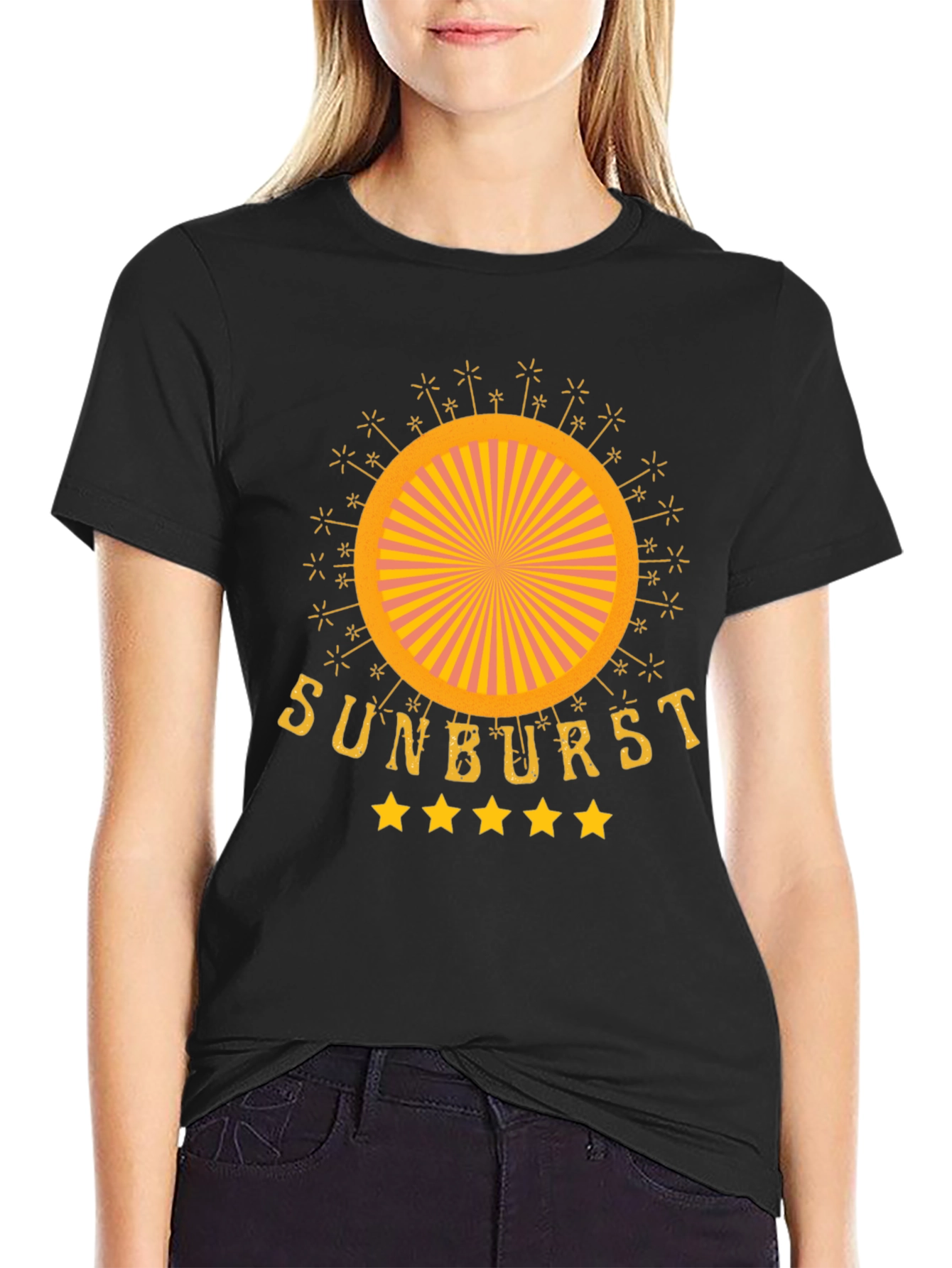 Sunburst Graphic Tee - Retro Style Cotton T-Shirt