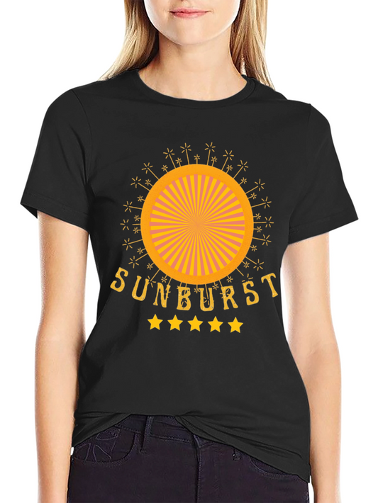 Sunburst Graphic Tee - Retro Style Cotton T-Shirt