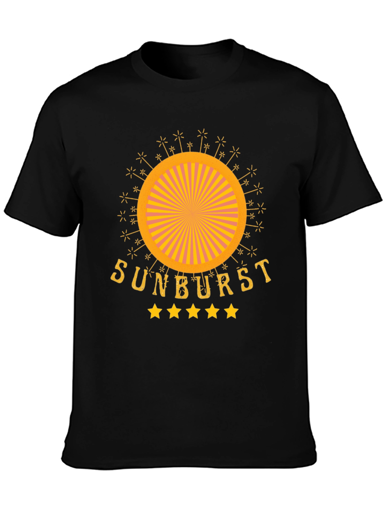 Sunburst Graphic Tee - Retro Style Cotton T-Shirt
