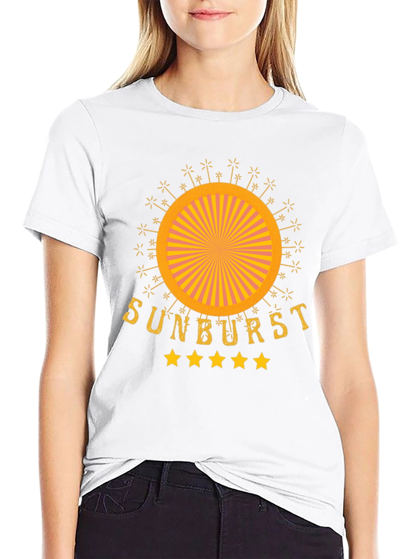 Sunburst Graphic Tee - Retro Style Cotton T-Shirt