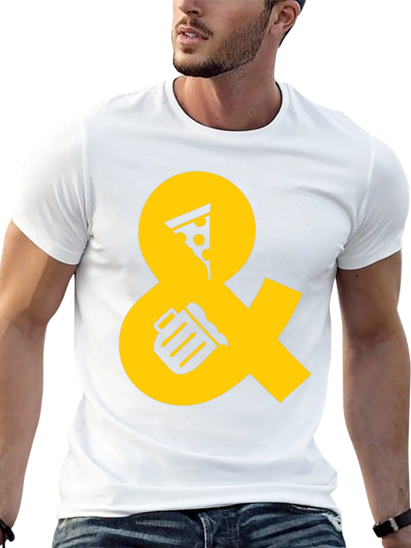 Pizza and Beer Graphic Tee - Black Casual Shirt