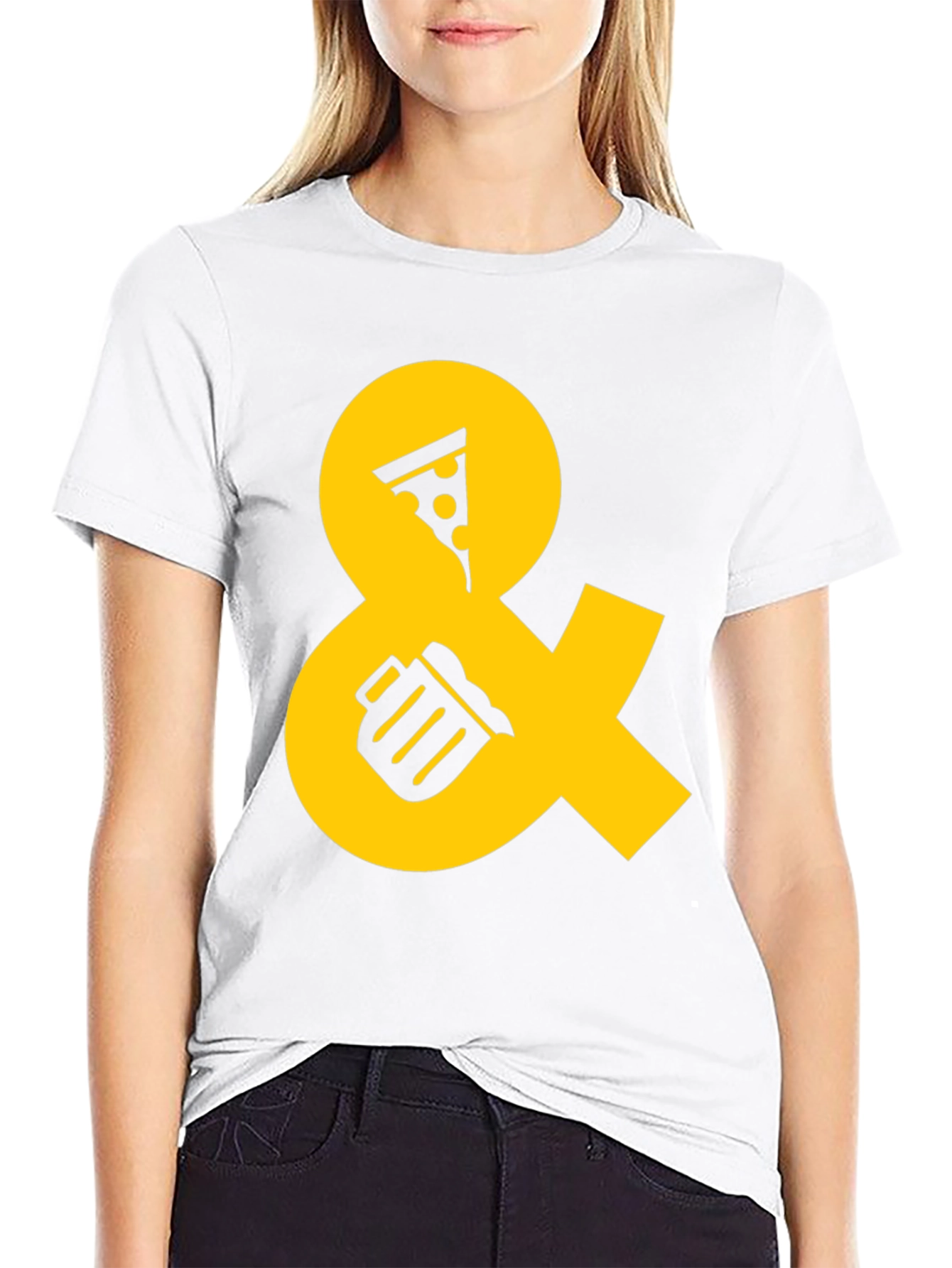 Pizza and Beer Graphic Tee - Black Casual Shirt