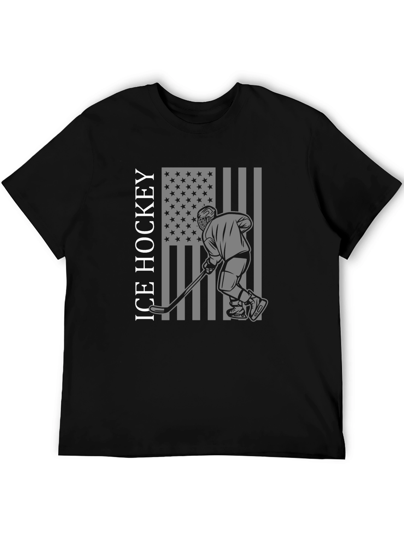 Ice Hockey American Flag T-Shirt