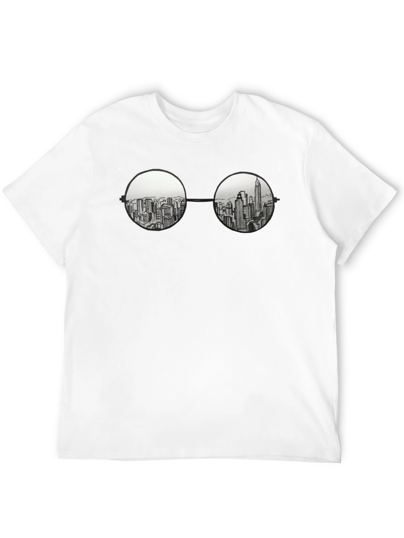 Cityscape in Specs Graphic Tee - Black Cotton