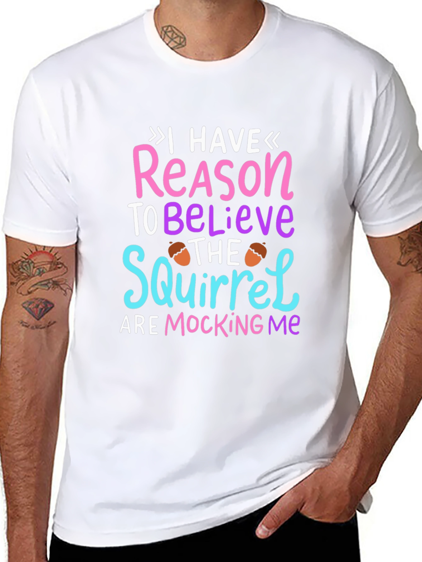 Squirrel Mocking Me Graphic Tee - Funny Novelty T-Shirt