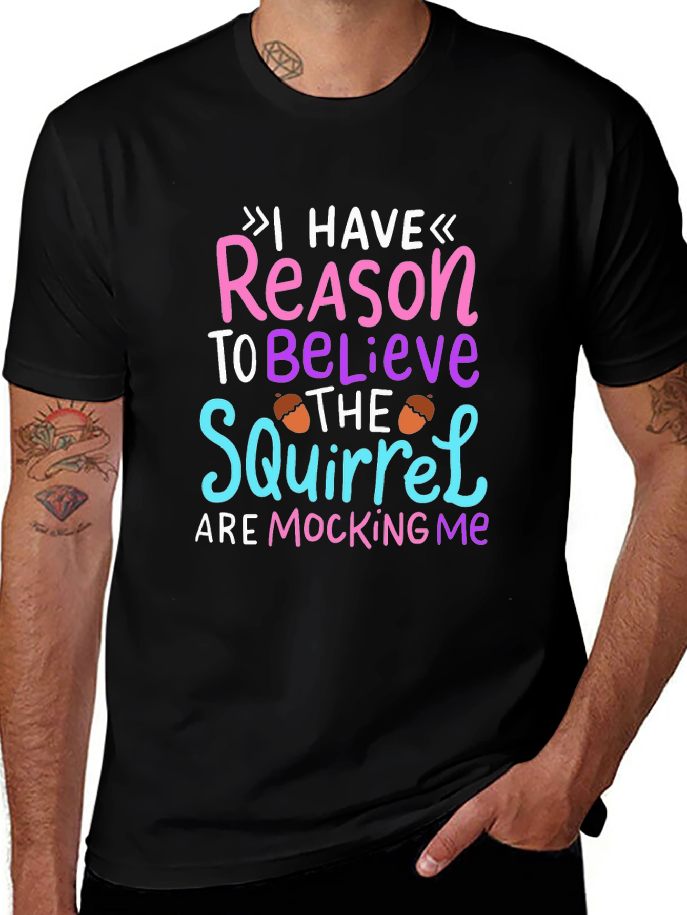 Squirrel Mocking Me Graphic Tee - Funny Novelty T-Shirt