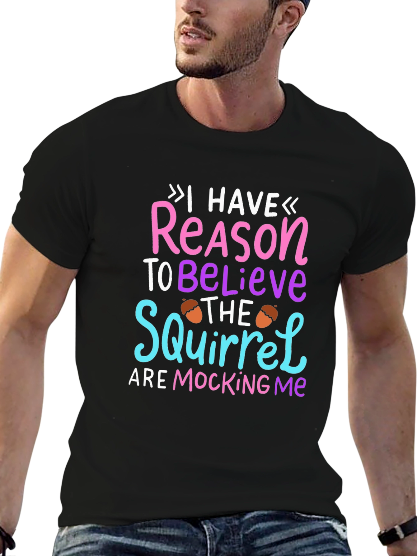 Squirrel Mocking Me Graphic Tee - Funny Novelty T-Shirt