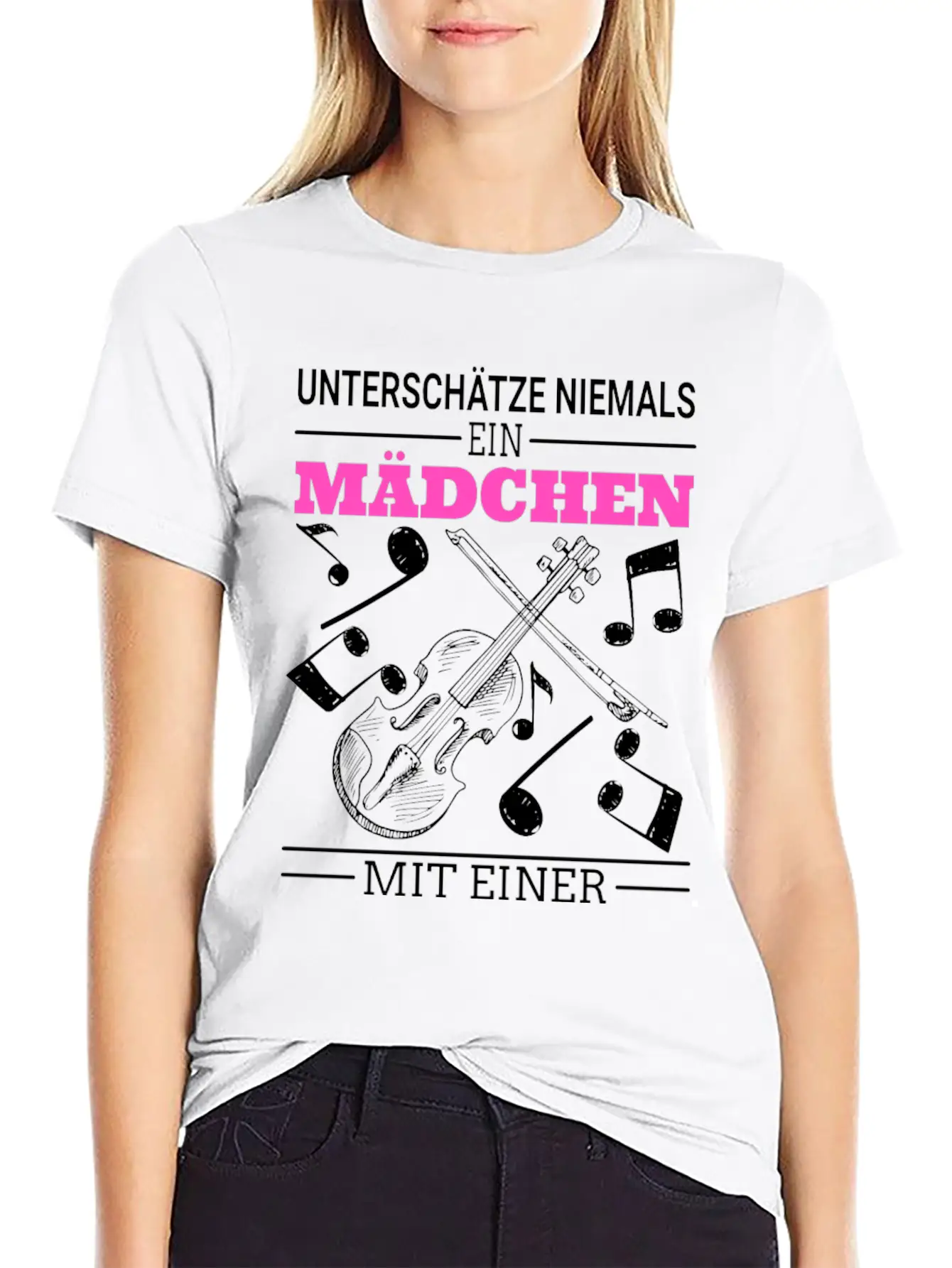 Violin Violin Girl Saying Unisex Casual T-Shirt – Clean Design For Daily Comfort