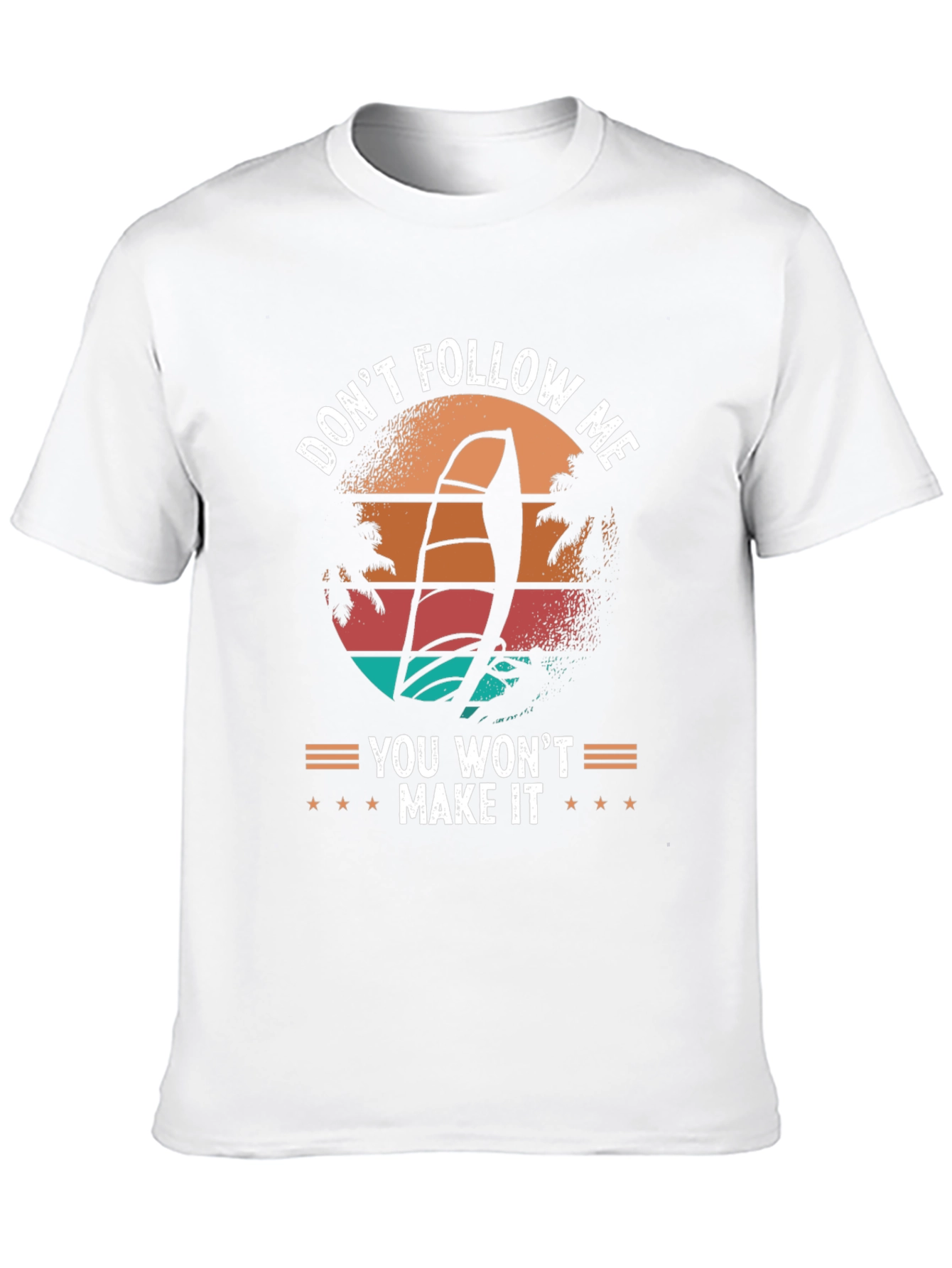 Dont Follow Me T-Shirt: Windsurfing Sunset Design