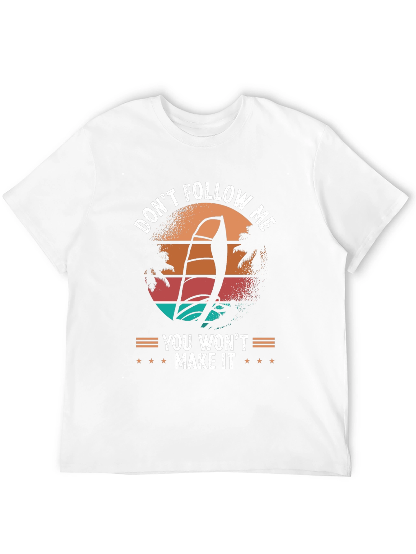 Dont Follow Me T-Shirt: Windsurfing Sunset Design