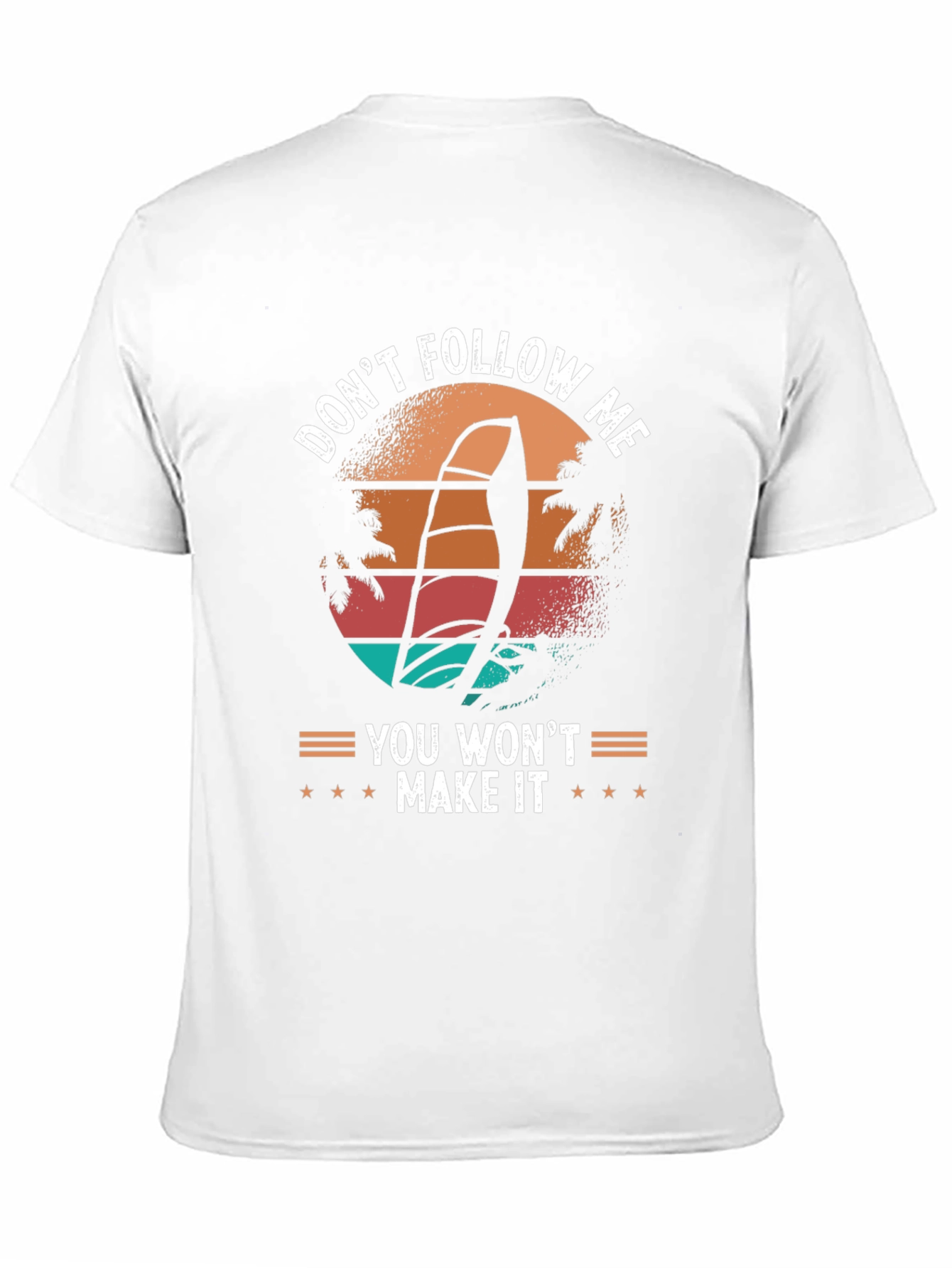 Dont Follow Me T-Shirt: Windsurfing Sunset Design
