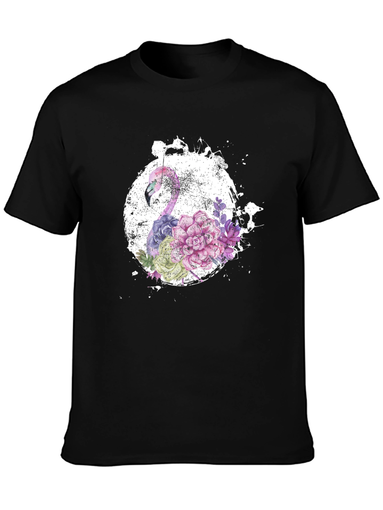 Floral Flamingo Graphic Tee - Unique Design