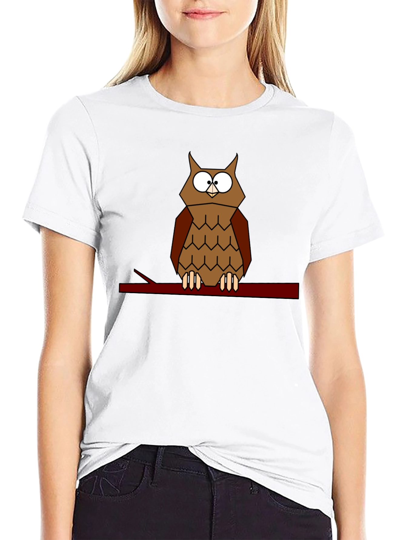 Geometric Owl T-Shirt - Modern Bird Tee