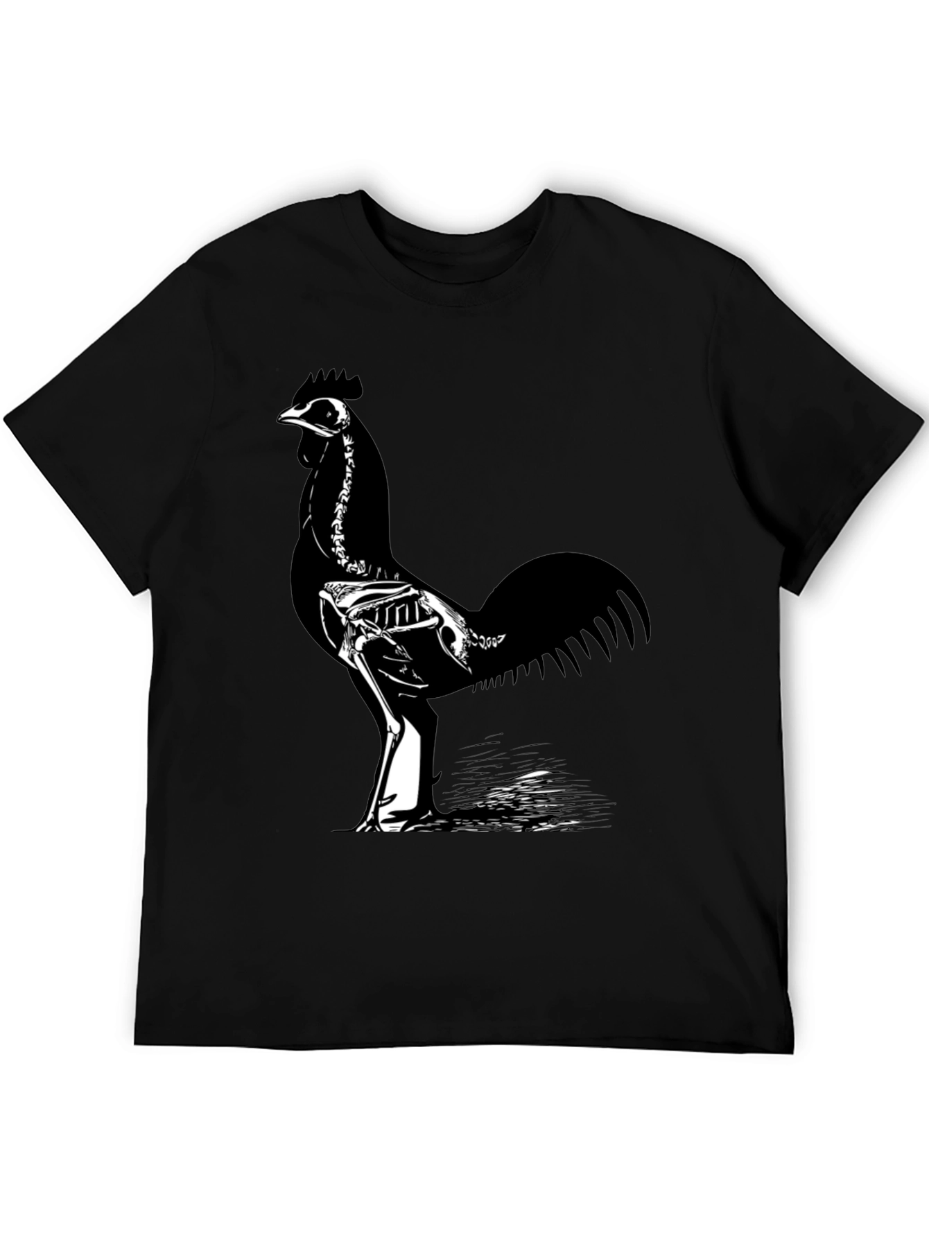 Skeleton Rooster T-Shirt - Black