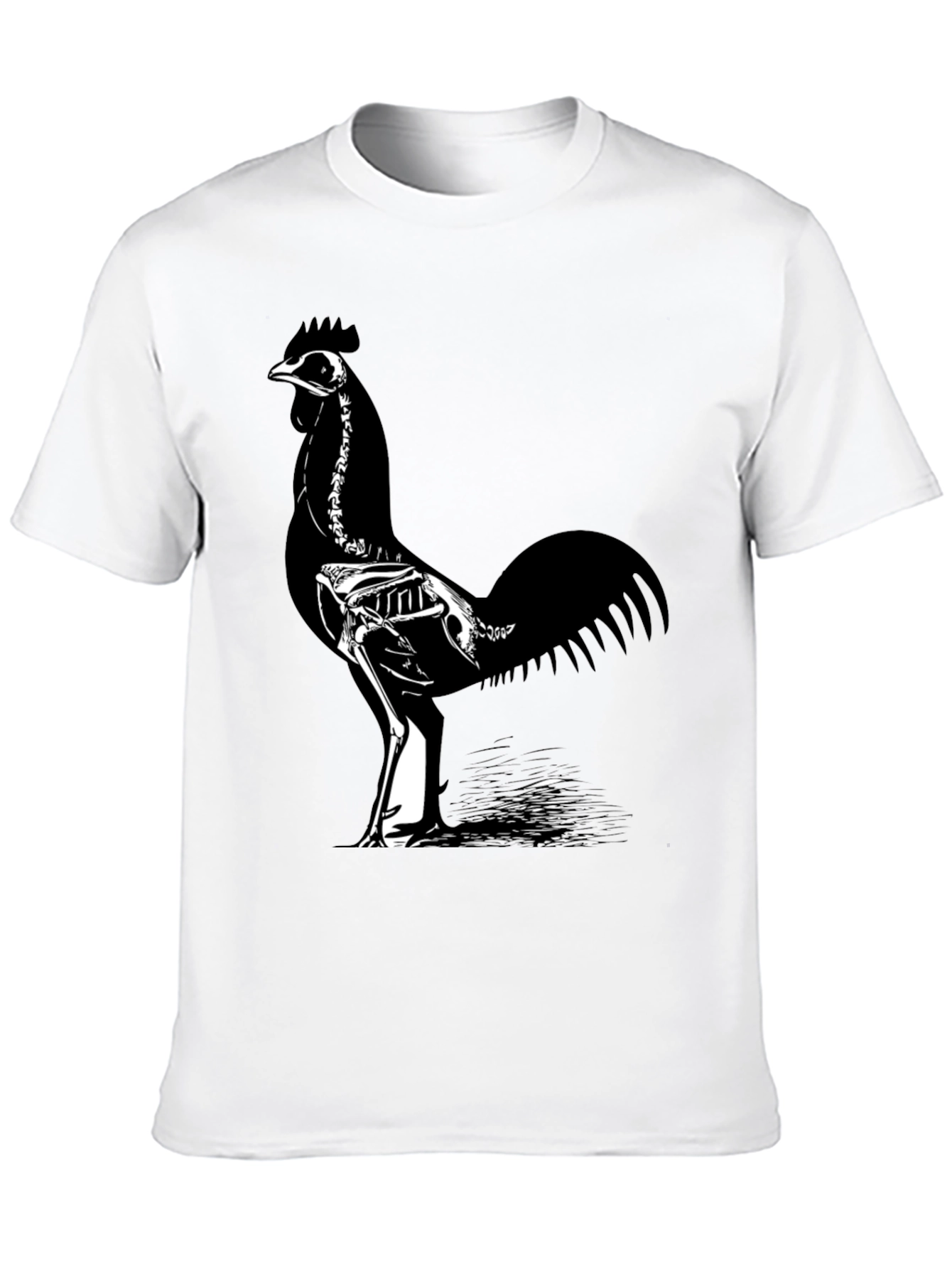 Skeleton Rooster T-Shirt - Black