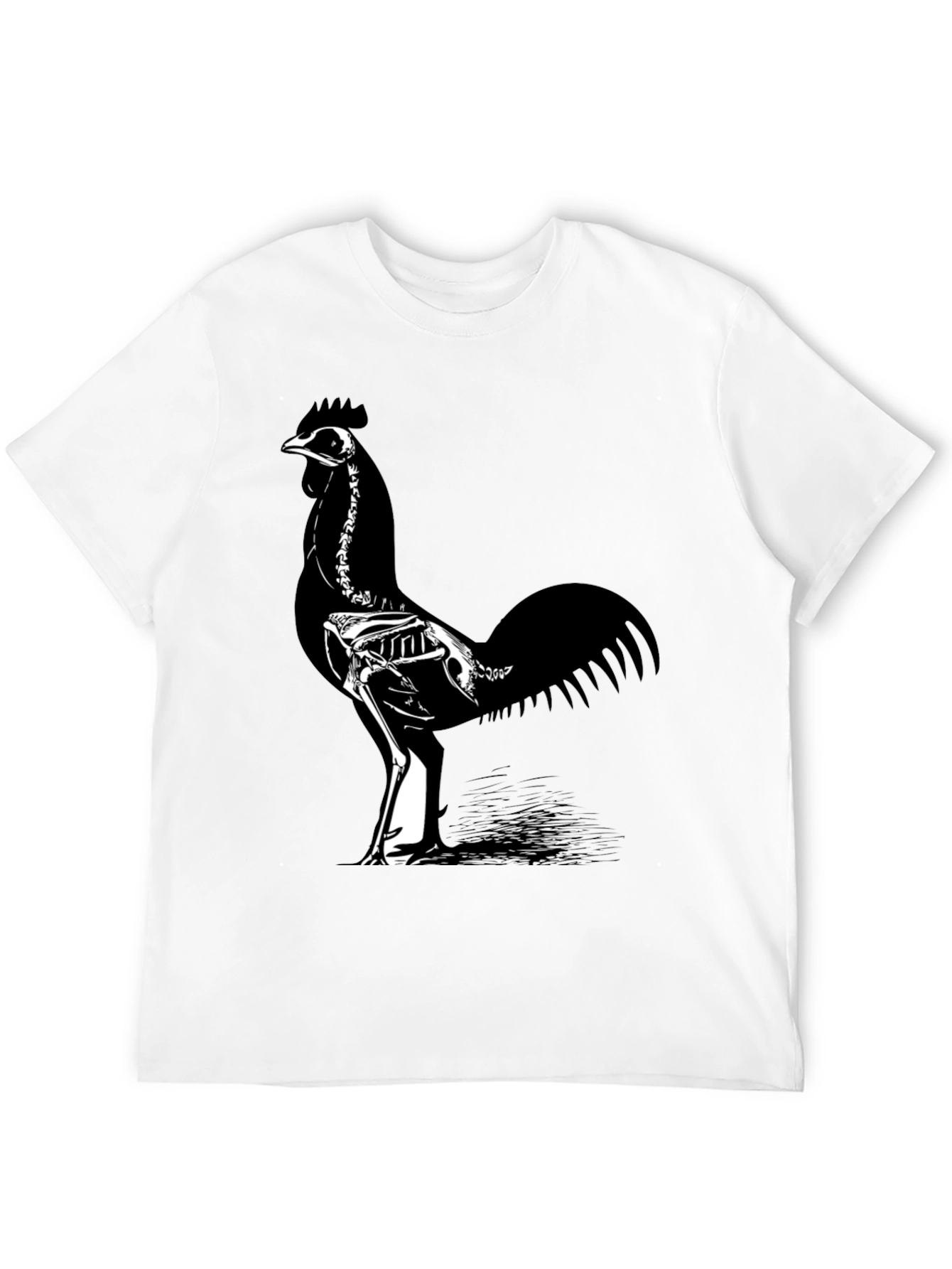 Skeleton Rooster T-Shirt - Black