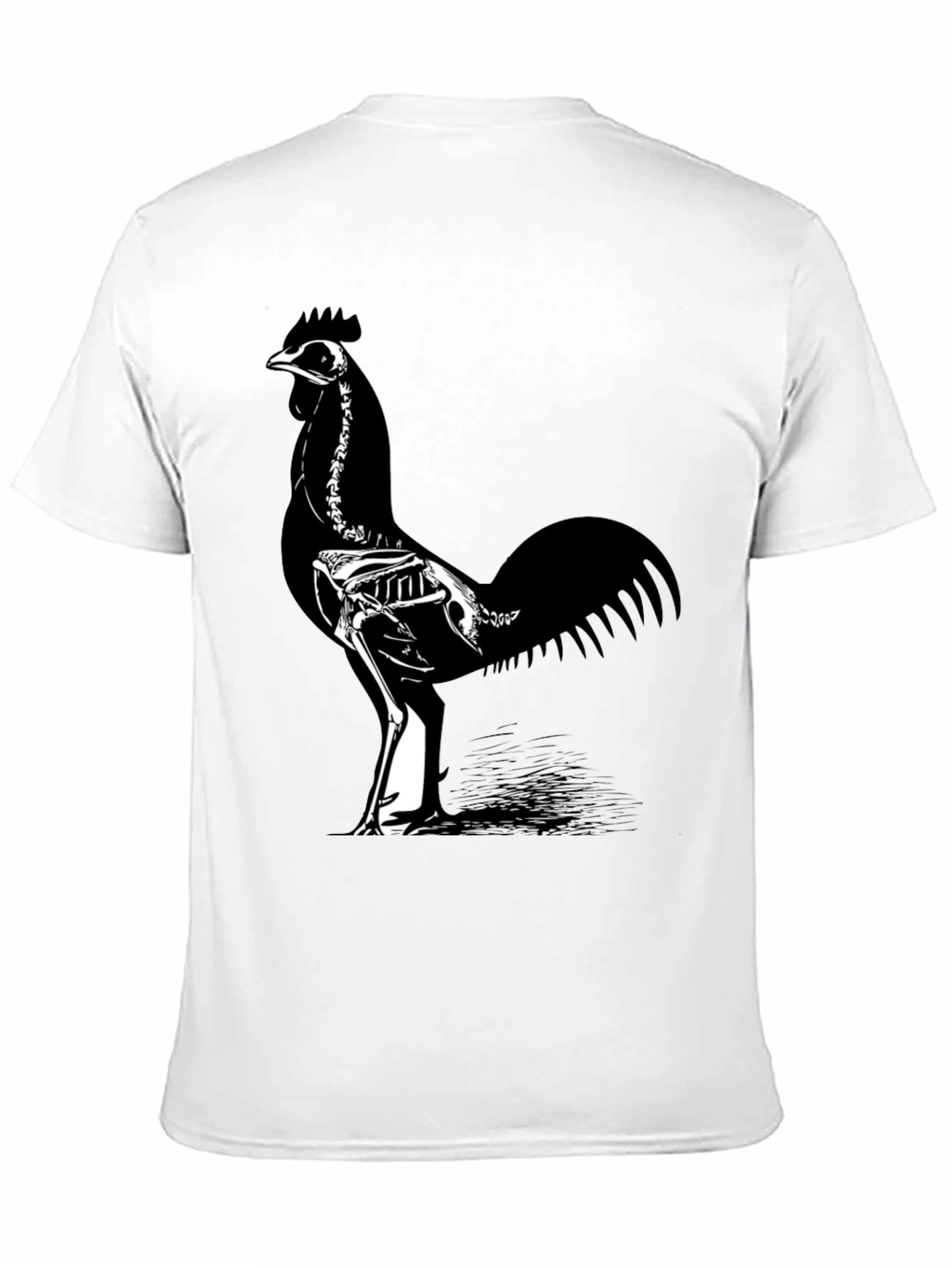 Skeleton Rooster T-Shirt - Black
