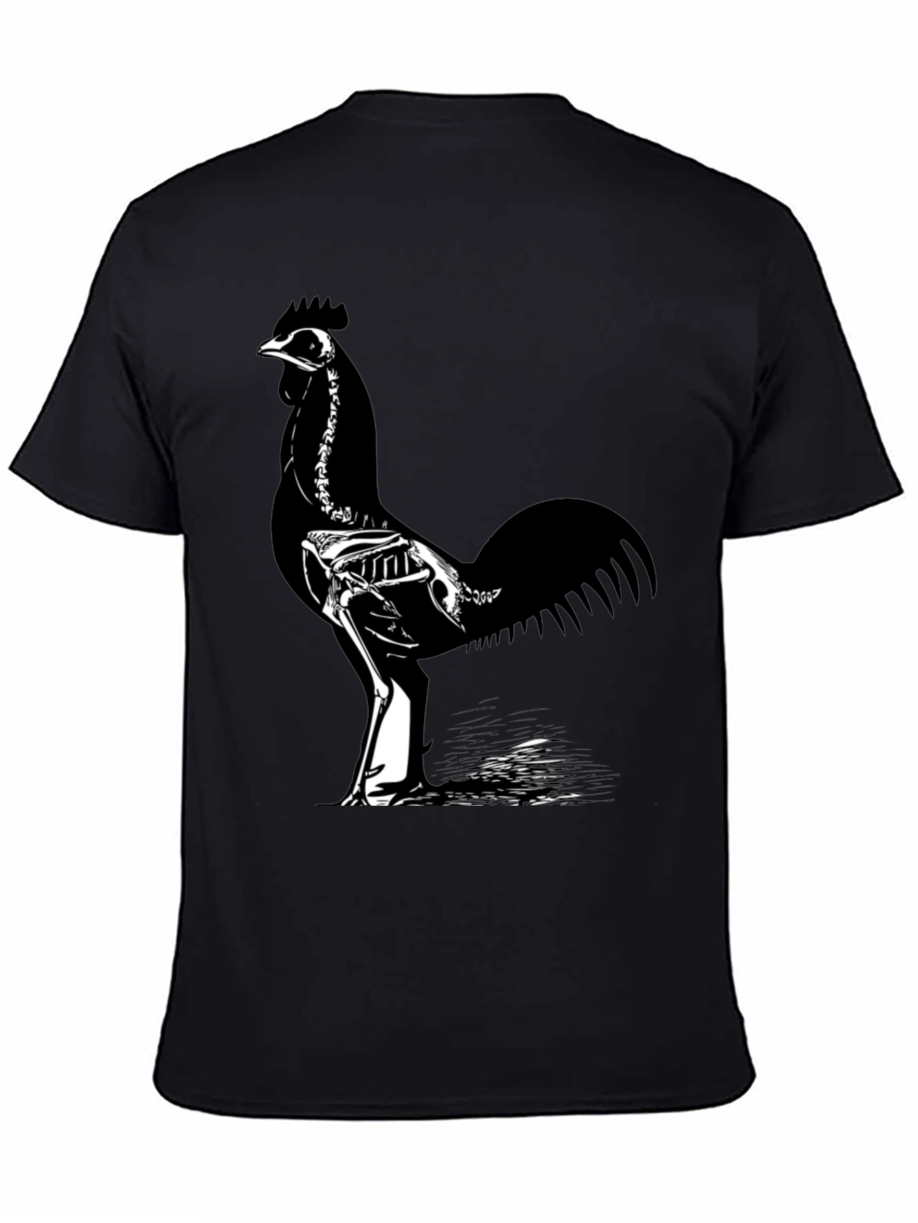 Skeleton Rooster T-Shirt - Black