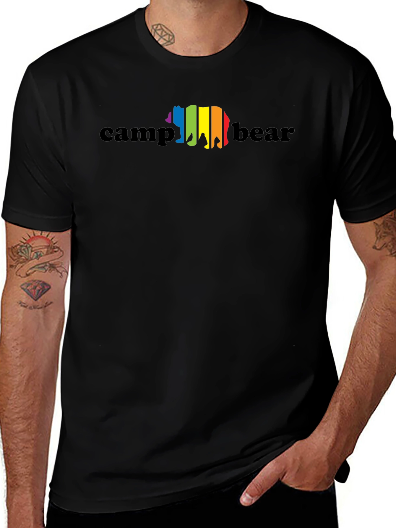 Camp Bear Pride T-Shirt - Rainbow LGBTQ+ Design