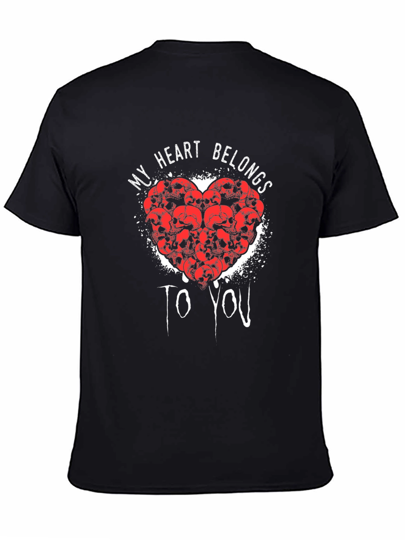 My Heart Belongs To You Skull Heart Graphic Tee