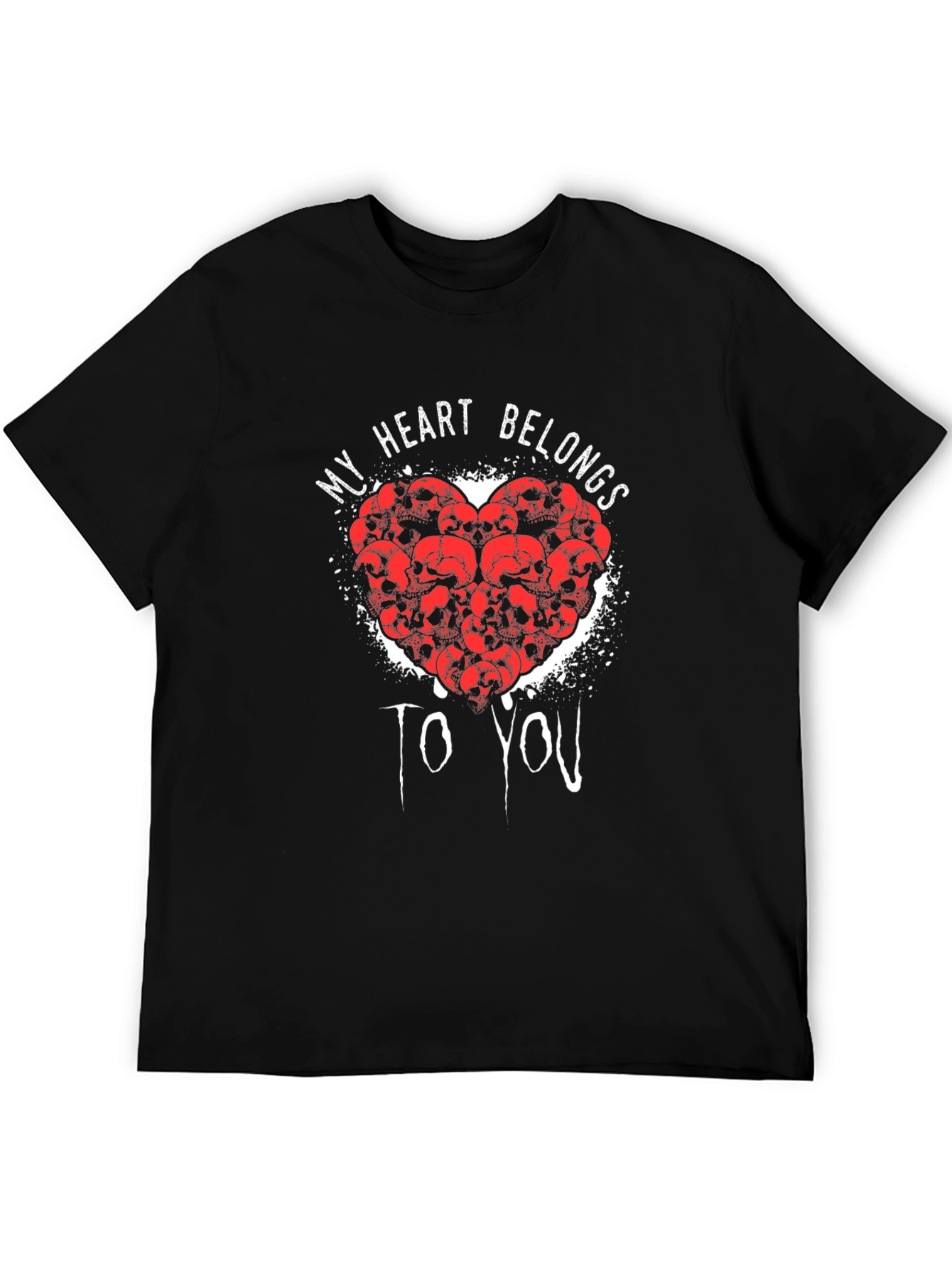 My Heart Belongs To You Skull Heart Graphic Tee
