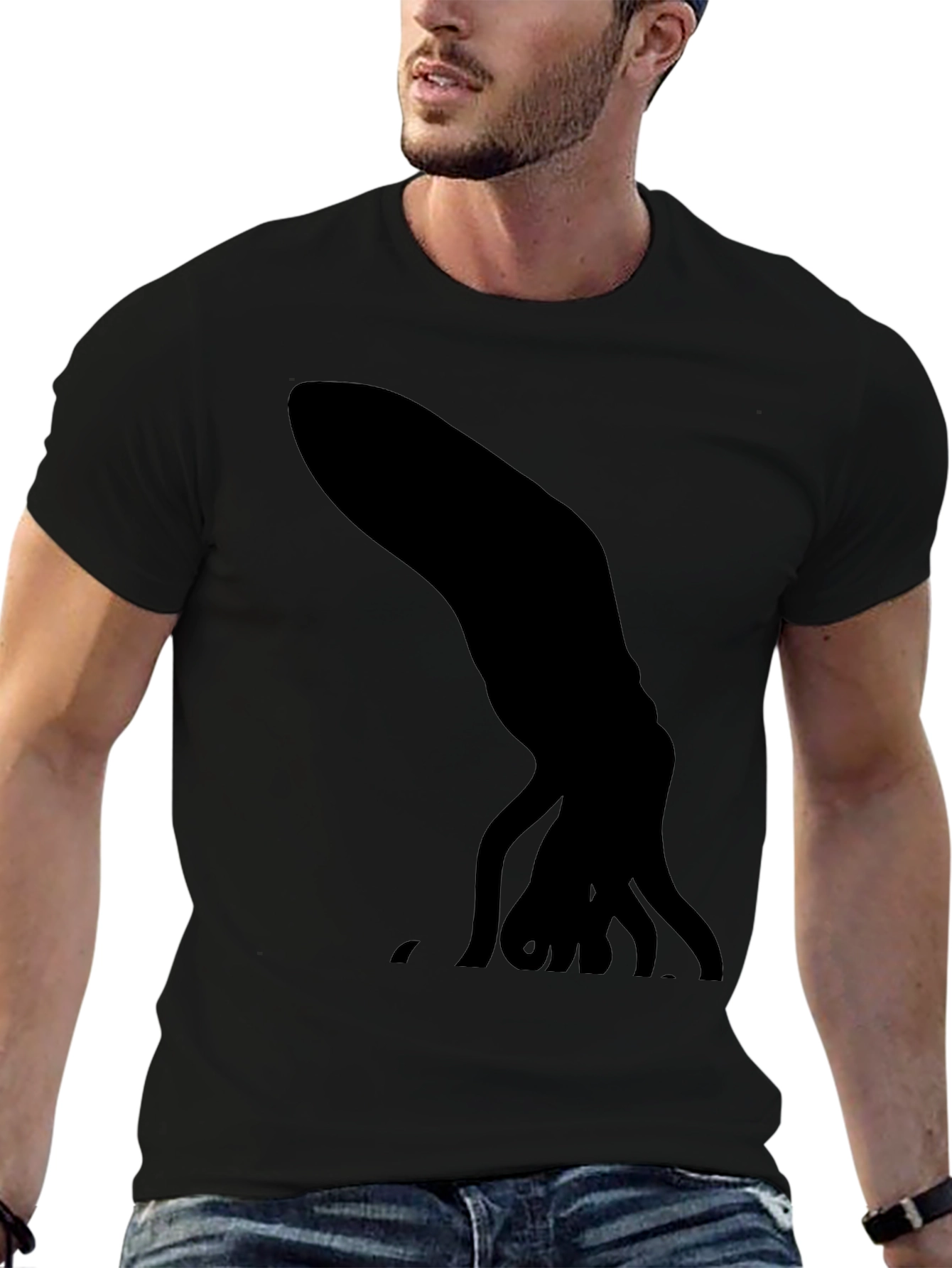 Mens Black T-Shirt - Graphic Squid Print